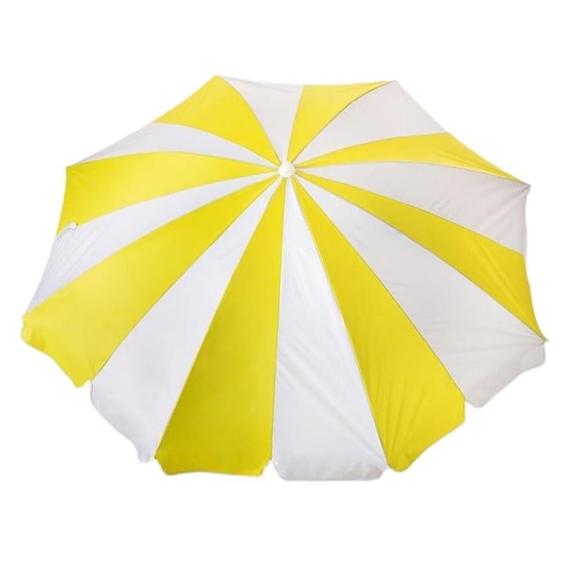 Creaciones Llopis Sombrilla Playa Protección UV 50+, 8 Varillas y 16 Paneles (Rayas Amarillo, 200 cm.)