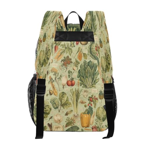 Vintage Vegetables Clear Backpack - Stadium Approved Large 15.7-inch Waterproof Transparent Bag for Sports, Concerts, Work, Travel#5523