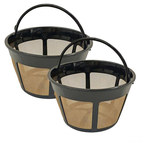 2 Pack Reusable Coffee Filters 8-12 Cup Basket Replacement Compatible