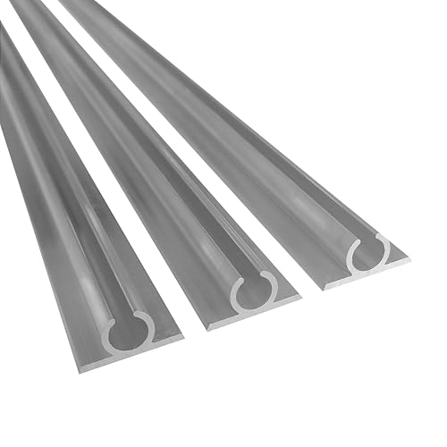 Awning C-Rail Aluminium Channel Track for Campervan Motorhome & Caravan Anodised Strip Durable Rust-Resistant KEDER UK (3 x 1.2 no holes)