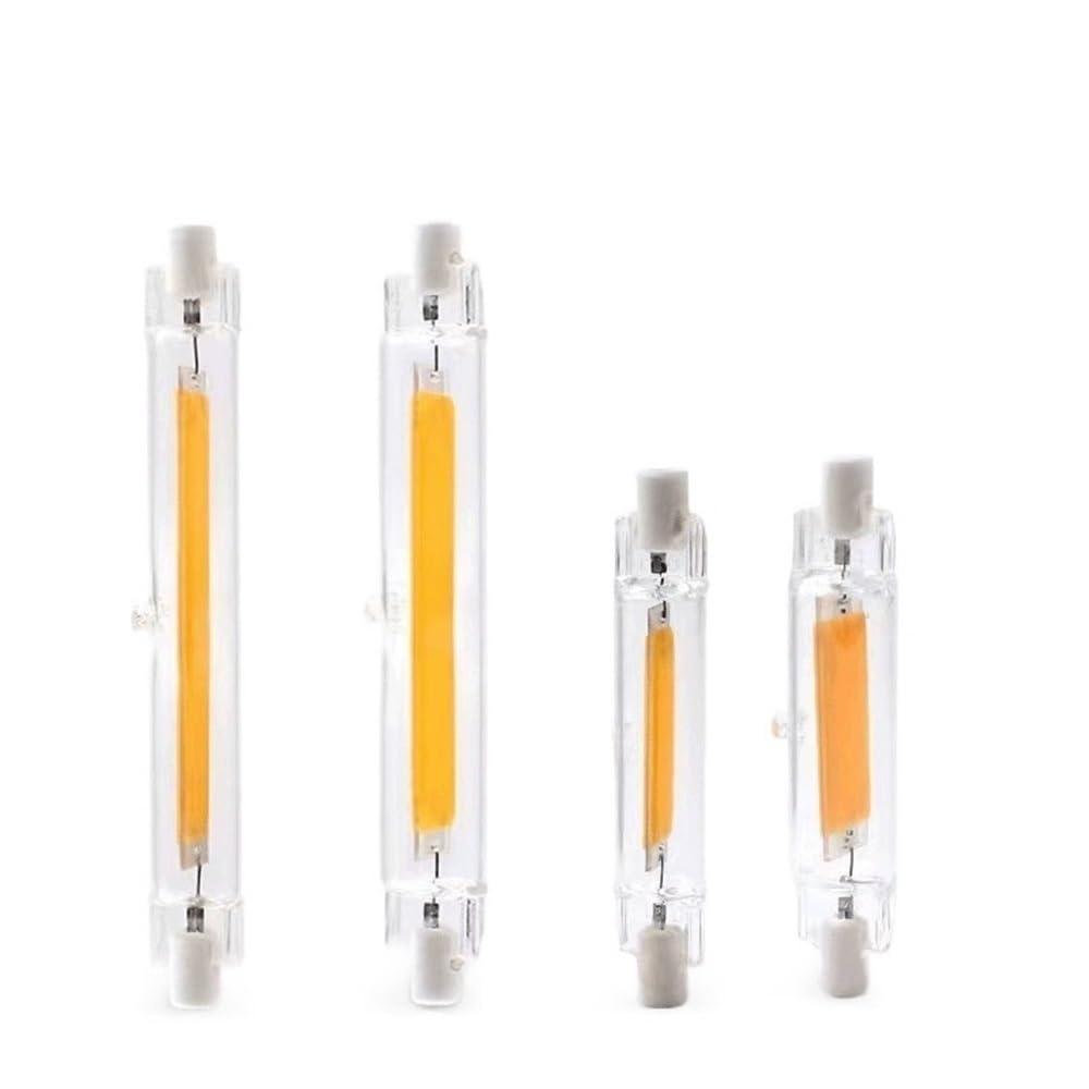 Fengyan Maison Ampoules, Pack de 10, lampe Led R7S COB AC220V 78mm/118mm/189mm 4W/5W/7W/13W/15W, Tube en verre léger à Double extrémité(Natural White,78 * 16mm-5W)
