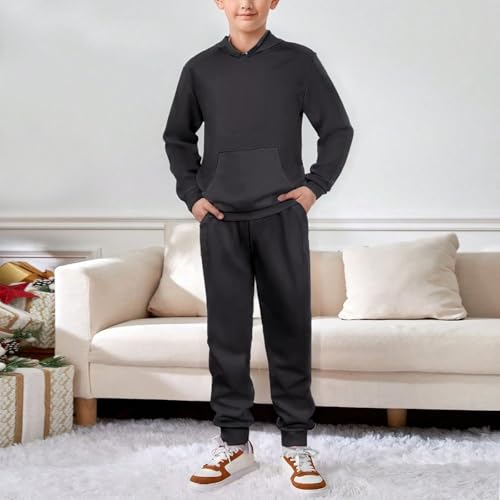 SELINK Kids Sweatsuit for Girls and Boys 2 Piece Tracksuit Set with Hooded Sweatshirt and Jogger Sweatpants3