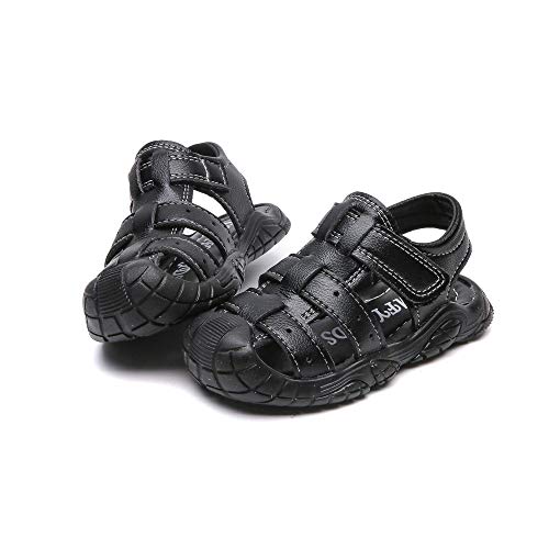 Komfyea Toddler Boy's Girl's Sandals Summer Leather Closed Toe Outdoor Sport Sandals