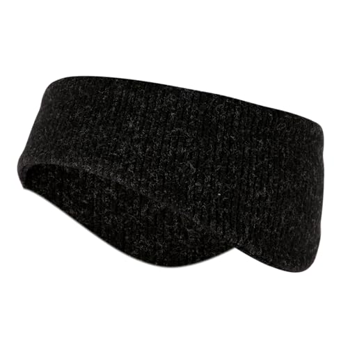 Winter Ear Warmers, Elastic Ear Covers Sweatband Running Ear Muffs Headband Soft Knit Winter Earmuffs Thermal Sport Headbands for Cold Weather Men Women (Black)
