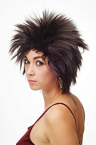 WIG ME UP - TYW60473-4 Lady Quality Wig short teased up spiky strands wild 80s wave punk dark brown, brown (4), Length: approx. 30 cm - Image 2