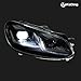 AoKeDing Golf MK6 Headlight Upgrade to MK7.5 Style is suitable 2009-2012 Compatible with 6th generation golf LED front car lights (Silver)
