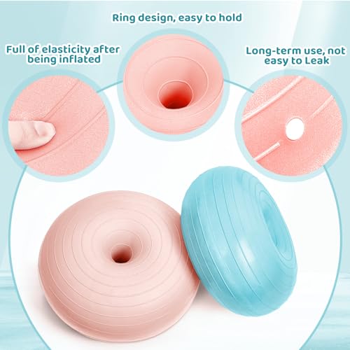 Image of Lewtemi 1 /2 /3 Pcs Flexible Seating for Classroom Elementary 20 Inch Yoga Ball Chair for Kids Wobble Chair for Sensory Kids Large Donut Ball Seats with Inflator for School Office