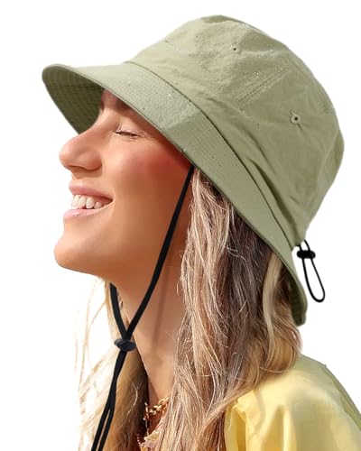 Image of Water-Resistant Bucket Hat for Women Men Rain Hat UPF 50+ Boonie Sun Hat Foldable Summer Floppy Fishing Safari Hats