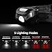 Lepro LED Headlamp Rechargeable - Super Bright Head Lamp with 5 Modes for Camping & Hiking Gear Essentials, IPX4 Waterproof Headlight Flashlight with Red Light, USB Cable Included