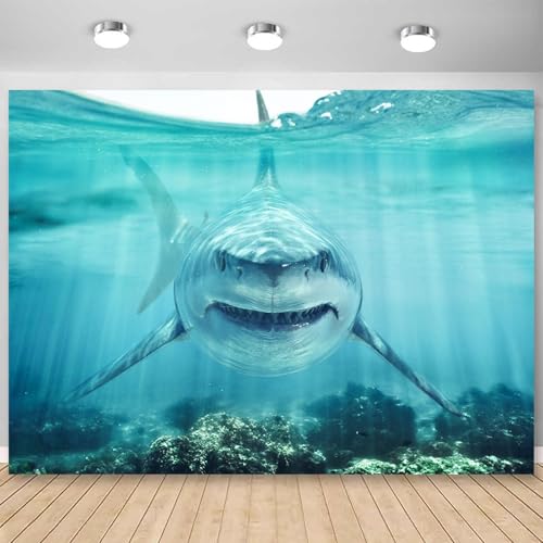 Fondo fotográfico 6x4 pies Tema marino con tiburón miniatura 5