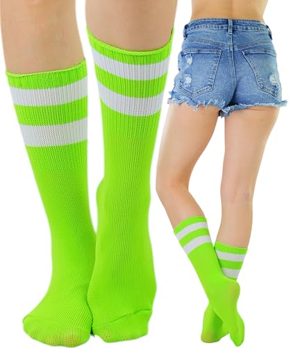 Image of ToBeInStyle Women's Acrylic Ankle Hi With Double Stripe Top Crew Fun Athletic Socks