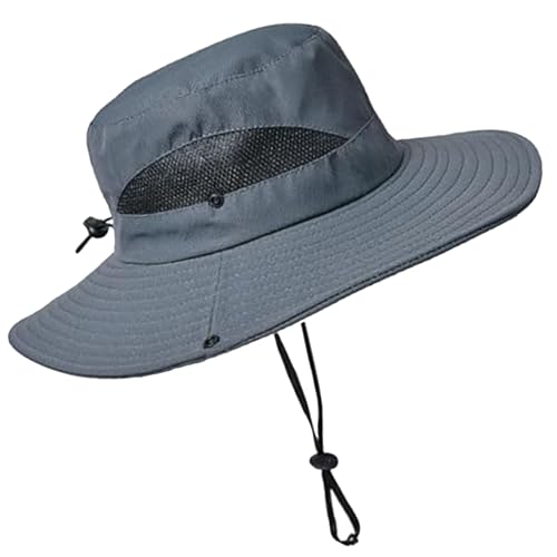 UTOWO Wide Brim Sun Hats for Men Women Outdoor Sun Protection Fishing Hat Bucket Safari Cap with Breathable Mesh for Beach, Hiking, Travel Dark Grey