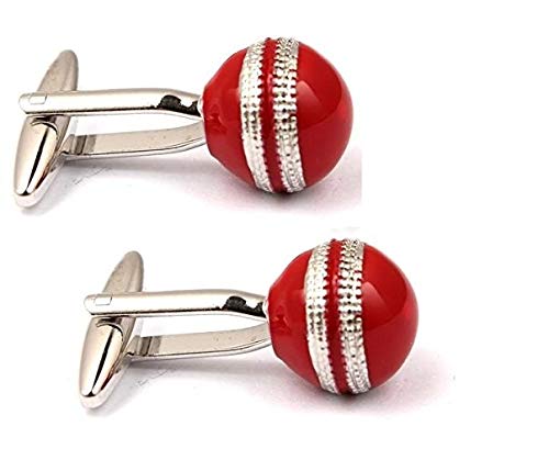 Cufflinks for Men Silver Cricket Ball Shape Design for Office Corporate Party French Cuff Shirts Shirt Suit Blazer in A Gift Box TSBBPCRICBALL788