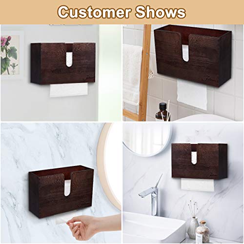 Jeteven Paper Towel Dispenser, Bamboo Paper Towel Dispenser, Kitchen Napkin Holders, Wood Paper Towel Dispenser, Wall Mount & Countertop Decor for Multifold, C Fold, Trifold, Z fold