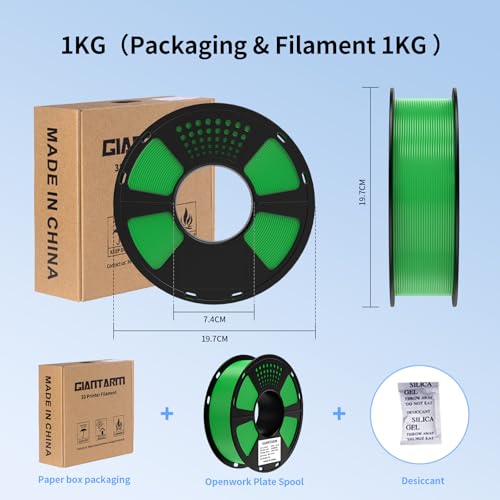Image of GAINTARM ASA Filament 1.75mm,Premium Weather & UV Resistant Green 3D Printer Filament,Ideal for Outdoor Functional Parts,Dimensional Accuracy + /- 0.02mm,1kg Spool (2.2lbs)