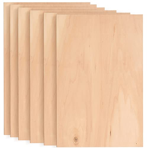 SINJEUN 40 Pack Plywood Sheets, 20 x 10 x 0.3 cm Unfinished Plywood Basswood Board, Thin Plywood Sheets Wooden Cutouts for Crafts, Wood Burning, Laser Projects, Wood Engraving