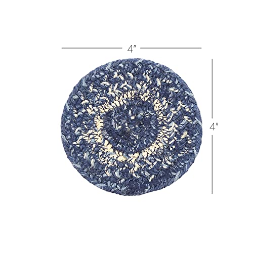 VHC-Brands-Great-Falls-Blue-White-Coasters-Farmhouse-Decor-Jute-Blend-Round-Circle-Set-of-6-Coasters VHC Brands Great Falls Blue White Coasters Farmhouse Decor Jute Blend Round Circle Set of 6 Coasters