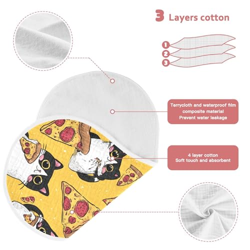 Pizzas Kawaii Cat Burp Cloths Baby Boys Girls Absorbent Soft Cotton Burping Cloths Rags, 1 Pack3