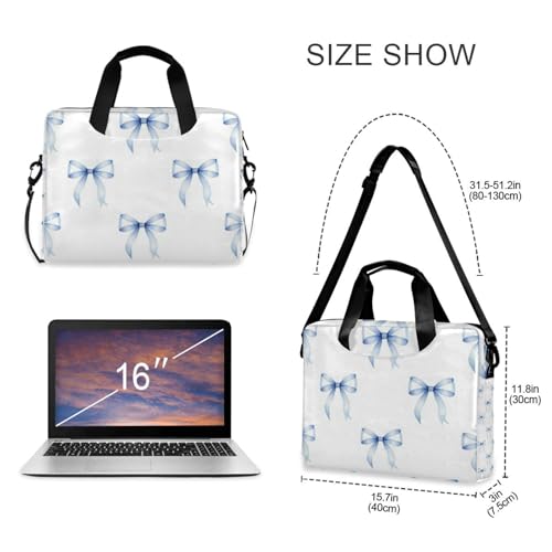 Funda de computadora de 15.6 pulgadas azul claro con correa para evitar golpes 5