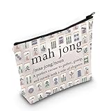 PLITI Mahjong Gifts Funny Mahjong Player Gifts Mahjong Lover Bag Mahjong Board Game Fan Gift Mahjong Definition Makeup Bag (Mahjong Noun Bag), cosmetic bag-1