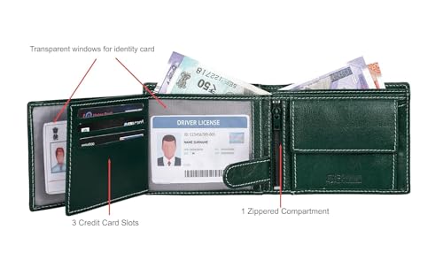 URBA,N FOREST Oliver Aniline Green Leather Wallet for Men4