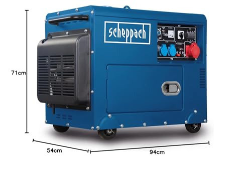 Scheppach Diesel Stromerzeuger | Elektrostart | 7,7PS | 5000W | 2x 230V, 1x 400V Steckdose | 16L Tank | AVR...