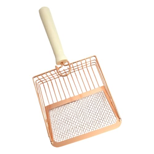 Efficient Metal Cats Litter Shovel with Fine Perforations for Clumping Clay and Waste Cleaning Supply Cats Waste Scooper
