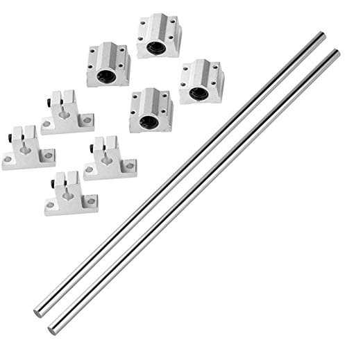 S SIENOC 300mm 3D Impresora φ8mm eje óptico/eje lineal/guía lineal/eje de precisión 45# Acero Revestimiento de cromo + Soporte en Vertical + Rodamiento de bolas (Typ-5, 2Set, 300mm) Cover