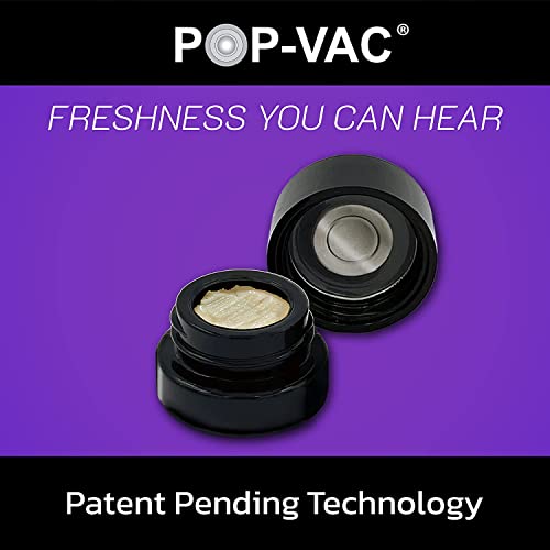 Pop-Vac (50 Pack Refillable Storage Vacuum Seal Container Jar For Herb Floral Powder Spice Concentrates, 4Ml Black Gloss #TOP4