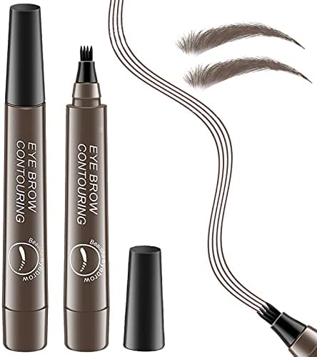 Eyebrow Pencil, Microblading Eyebrow Pen, 4-Point Eyebrow Pencil for Waterproof Smudge Proof and Long Lasting, Fine Tip, Soft Textured Natural, Liquid Eyebrow Pencil Women'S Makeup Fills Brows