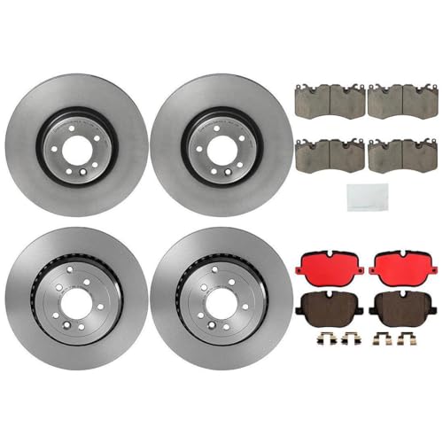 YCQTaoBao Brake Rotor - Brake and Rotor kit Front and Rear,Rotor and Brake Pad kit 6PCS Compatible with Land Rover Range Rover Sport 2010 Replaces LR016176