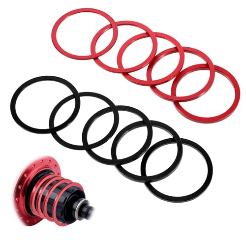 10 Pieces Bicycle Bottom Bracket Spacer, 7 8 9 10 11 Speed Bike Cassette Washer Spacer Aluminum Alloy Flywheel Hub Headset Gasket Washer for Bicycle Road Bike 1mm 1.5mm 1.85mm 2mm 2.18mm 2.35mm 2.5mm