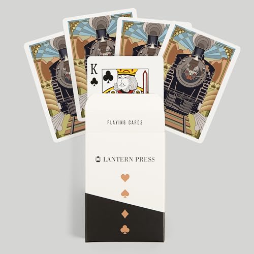 Baraja Steam Locomotive estilo Deco, 52 cartas póker miniatura 6