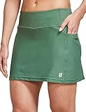 FitsT4 Women's Cycling Skort Bike Skirt 4D Gel Padded Biking Bicycle Shorts Quick-Dry with Pockets Deep Teal Size L