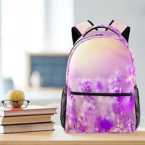 Sac à dos lavande fleur allégeant le transport des livres d'école