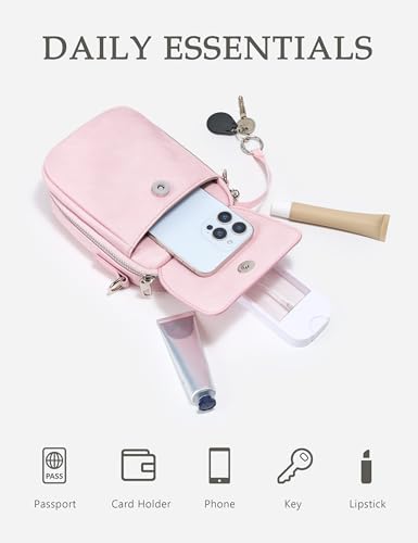 Image of Yarnic Small Crossbody Bag, Vegan Leather Cell Phone Purse for Women, Vintage Wallet Bag with Card Slots