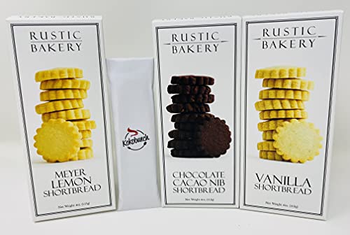 Generic Rustic Bakery Cookies Bread Variety Bundle | Meyer Lemons | Chocolate Cacao Nib Shortbread Cookies | Vanilla | Low Sodium Thin Cookie 4Oz 3Pack #TOP20