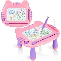 Xndryan Magnetic Drawing Board, Erasable Writing Doodle Board Pad Learning and Educational Toys for Kids Birthday Presents, Toddler Toys for 1 2 3 4 5 Year Old Girls Gifts(Pink)