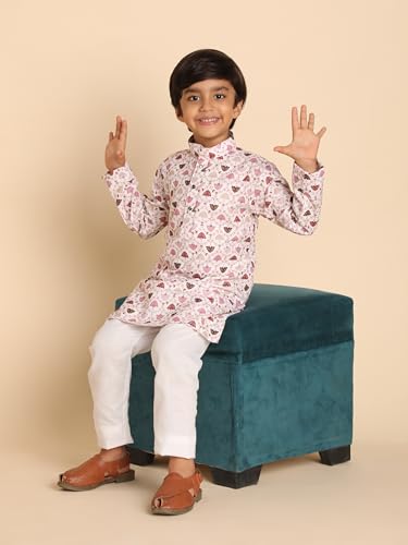 Image of Pro-Ethic Style Developer Boys Heavy Cotton Printed Kurta and Pajama Set for Kid's Ethnic Wear (S-280)