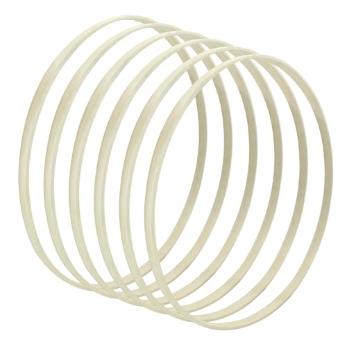 Image of Hitefu 10 Inch Bamboo Floral Hoop Rings, 6 Packs (26cm) | Large Wooden Embroidery Hoops, For Crafts, Dream Catcher, Wedding & Hanging, Wreath