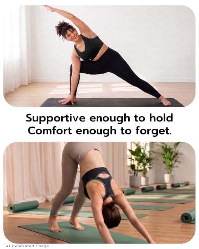 Image of FITTIN Supportive Sports Bras for Women: Padded Racerback for Yoga Workout | Full Coverage No Bounce Zero-Pressure Comfort Wide Strap Seamless for Pilates Gym - for C-DDD Cups Plus Size Large Bust Women
