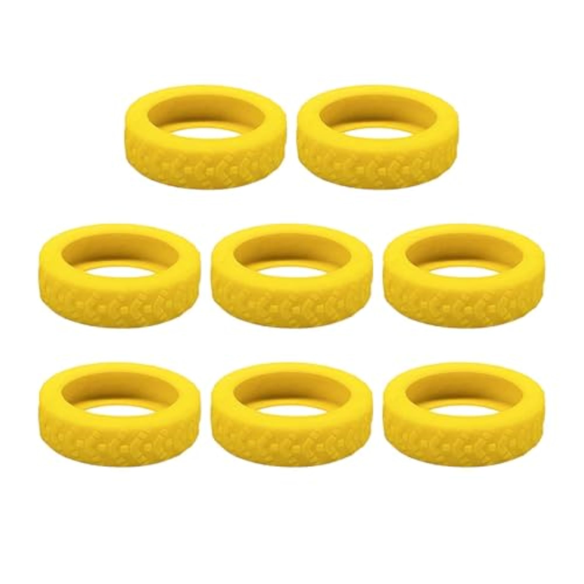 Silicone Luggage Wheel Covers Scratch Guard, 8 Pack, Yellow