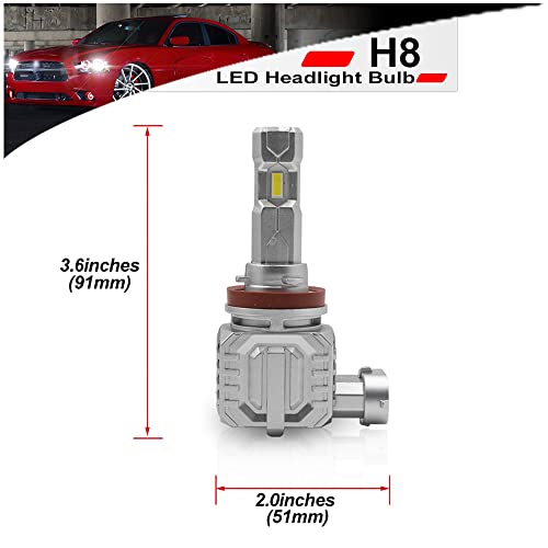 Nslumo H8 H11 Led Headlight Bulbs For 2008-2019 Dod‘ge Charger Ram Pickup Chry'sler Town & Country 6500K Super Bright Led Lights Replacement For Cars Led Low Beam Headlights(Pack Of 2) #TOP6