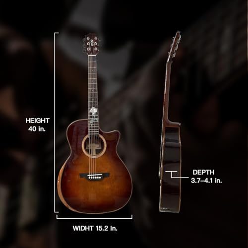 Brown Rosewood Fingerboard 6-String Acoustic Guitar for Adults (40-Inch)