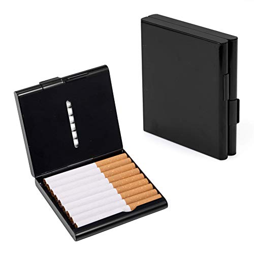 iPobie Caja De Cigarillo Metal, Pitilleras para Hombre Pitillera Cigarrillos Hombre para Introducir 20 Cigarrillo Negro