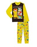 Pokemon Boys Long Sleeve Pajamas Set, 2-Pieces, Sizes 4-16 Catch em all (10-12) Yellow