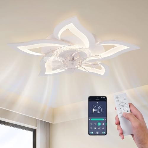 Maevor LED Deckenventilator mit Licht Leise, 69 cm Deckenventilator mit Beleuchtung Dimmbar (3000K-6000K), App & Fernbed...