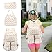 Xunteny Corduroy School Backpack for Girls Boys, Kids Teens School Bookbags Schoolbag Set with Lunch Box Pencil Bag (Corduroy Pink Flower)