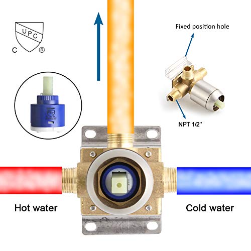 10 Inch Shower Only Faucet Set Brushed Nickel Bathroom Rainfall Shower System With Shower Head And Handle Set Wall Mounted Single Function Mixer Shower Trim Kit With Rough-In Valve #TOP5