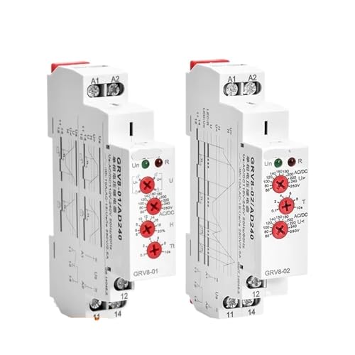 Relé de protección de voltaje monofásico GRV8-02 ACDC24-48V para control de sobretensión